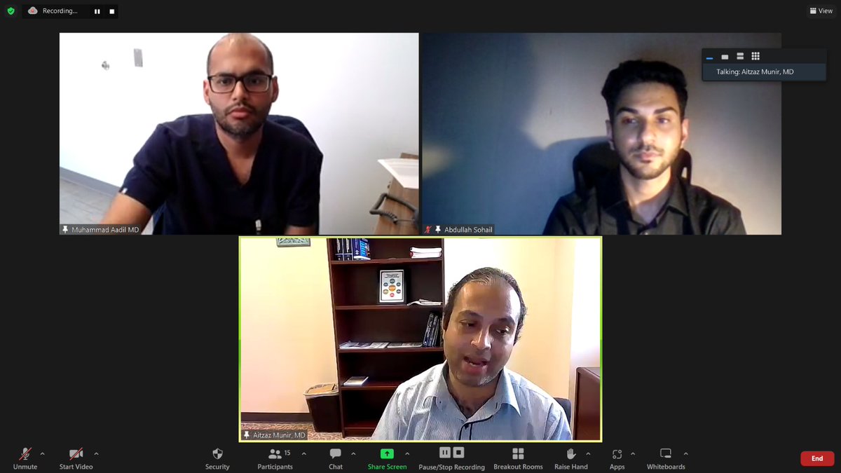 chsrfmh's tweet photo. Highlights from our #JournalClub last night. A riveting discussion &amp; pertinent points raised by Dr. @m_aadil &amp; Dr. @drtzaz who are the leading experts in the field of #Psychiatry. A fantastic presentation by Abdullah Sohail, a shining star of #FMHCM. 🎉✍️

#MentalHealthMatters https://t.co/r5mgPtNBV6