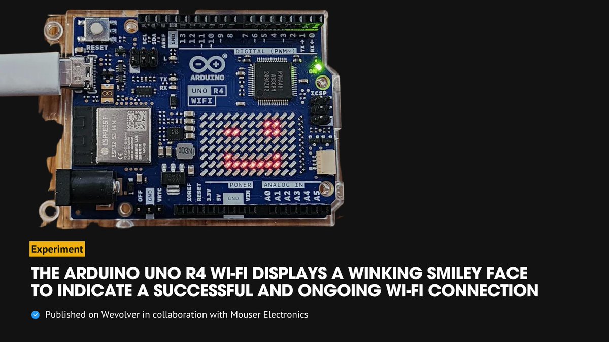 arduino's tweet photo. "Being compatible with Arduino UNO shields available for the R3 means that legacy projects can be given new life and retrofitted with incredible new capabilities..." 

Get to know the UNO R4 Wi-Fi in @MouserElec's @WevolverApp article: https://t.co/kPUw2w9v2t https://t.co/XDFt4Xur4C
