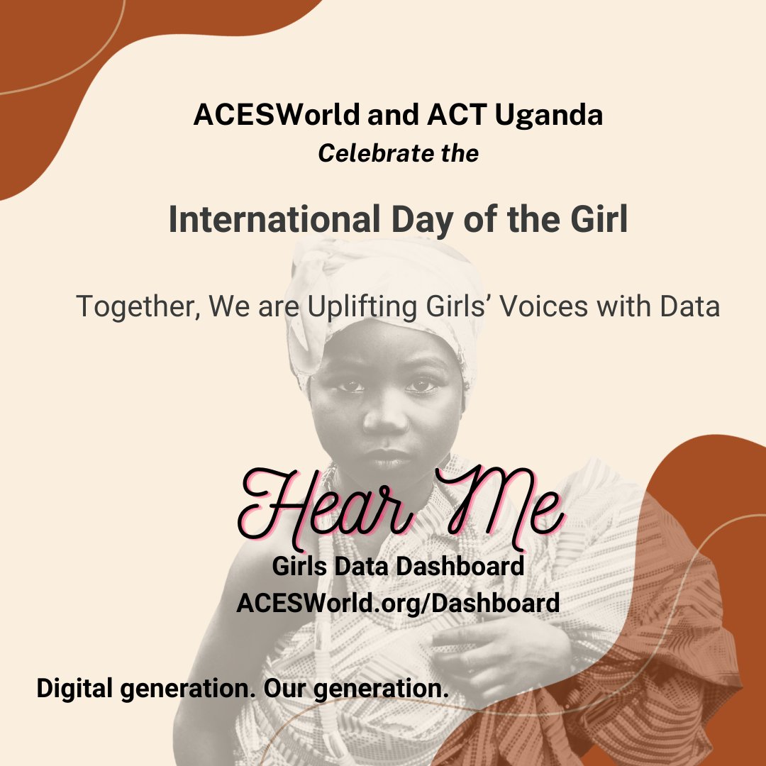 actuganda833's tweet photo. COMING SOON: International Day of the Girl. A day to unpack data and tell girls' stories with ACESWorld and 19 other partner organizations! #Data4Equality #UnpackData #DigitalGenerationOurGeneration @acesworld4all"@GirlsFirstFund @GirlsGlow1 @WeProsperGlobal @Freedom_Fund https://t.co/TY0NnJGlCG