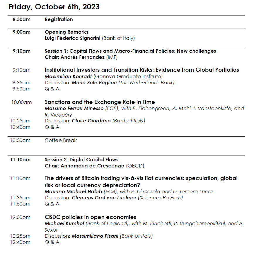 andresfernanm's tweet photo. Tomorrow, Friday Oct. 6 will take place the 4th Workshop on Capital Flows and Financial Policies: 6 papers on new challenges for capital flow policies amid climate change and fragmentation, digitalization and the role of the US dollar in the international monetary system https://t.co/hvodccOsBX