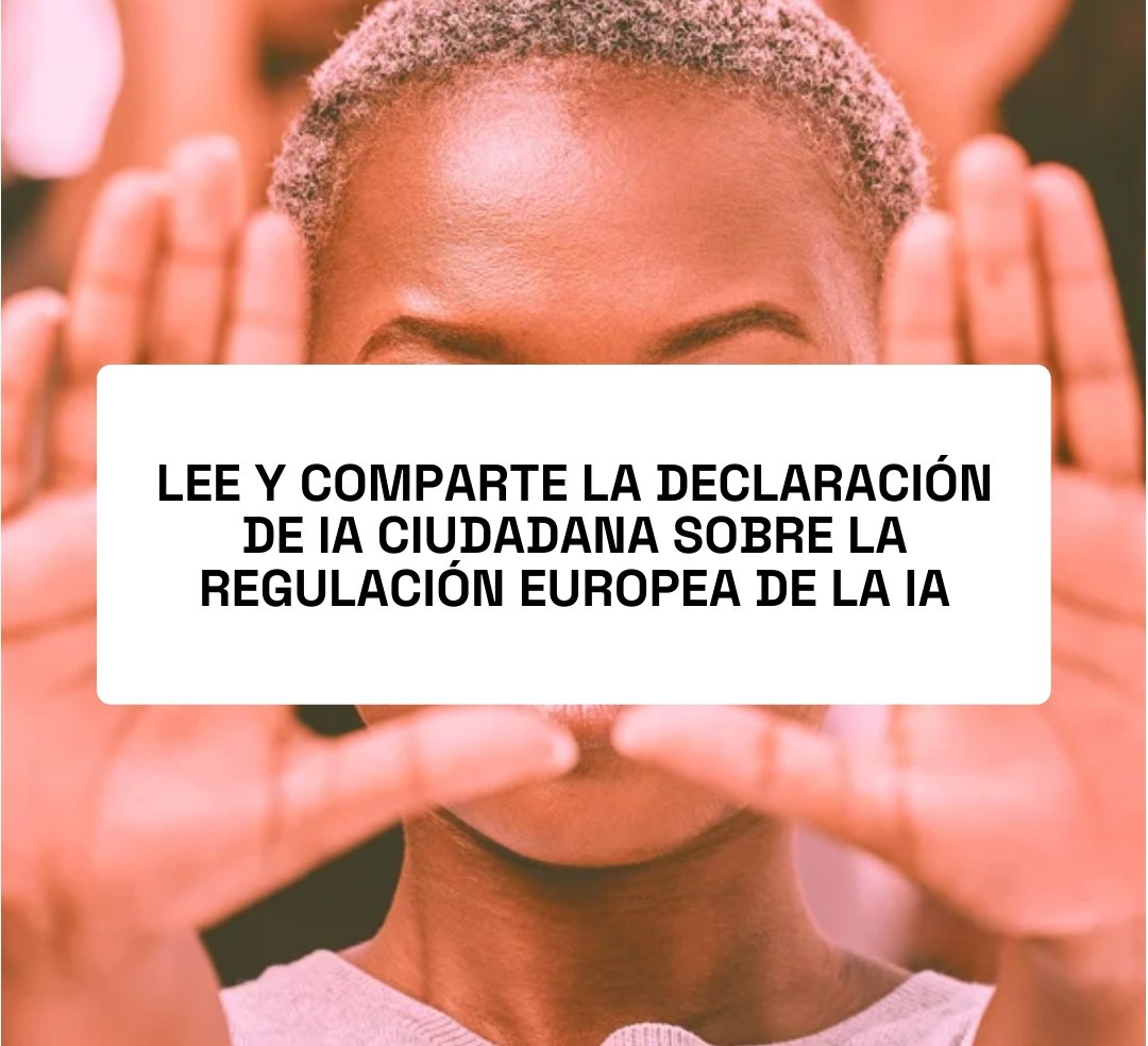 👁️👁️In Spain, civil society organisations demand the opportunity to prevent AI technologies from amplifying poverty, racism and discrimination. 

We demand that the protection of those affected be put at the centre.🗳️🙅‍♀️🧠

iaciudadana.org