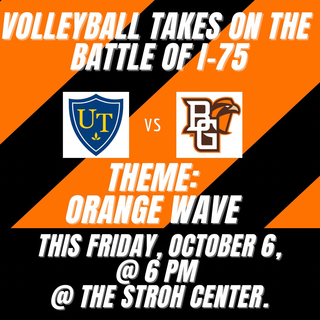 FalconFanatics1's tweet photo. The Orange Wave is back in the Stroh Center as @BGSUVolleyball takes on that school up north! 

There’s no better way to start your fall break than attending the game and cheering on the Falcons!

#DreamBiG https://t.co/ijJcQHKmND