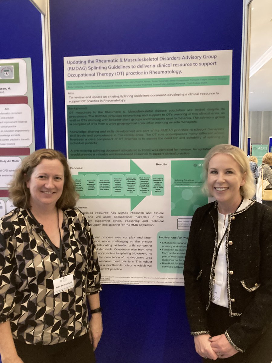 Flying the flag for @AOTIrmdag Enjoying #AOTI2023 and the opportunity to promote work done on Splinting Guidelines aswell as promoting the clinical area for any OTs considering a new job opportunity @KatieMcCauslan3 @AOTInews