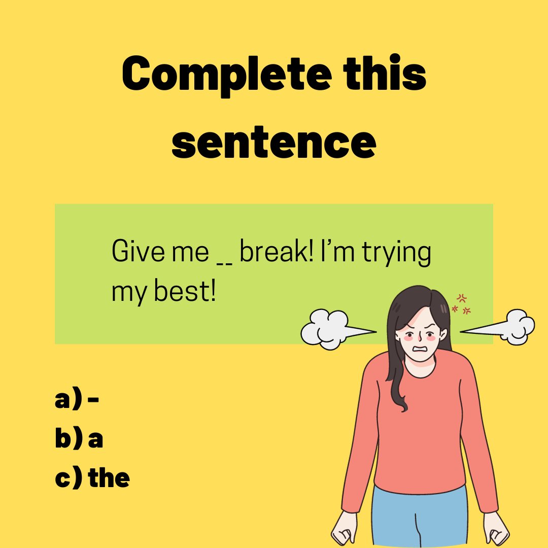 Here's your #grammar challenge for Thursday. 

Download The App ⬇️
📎 tinyurl.com/bdehz8bs

Comment your answer below ⬇️

#learning #LearnEnglish #grammar #quiz