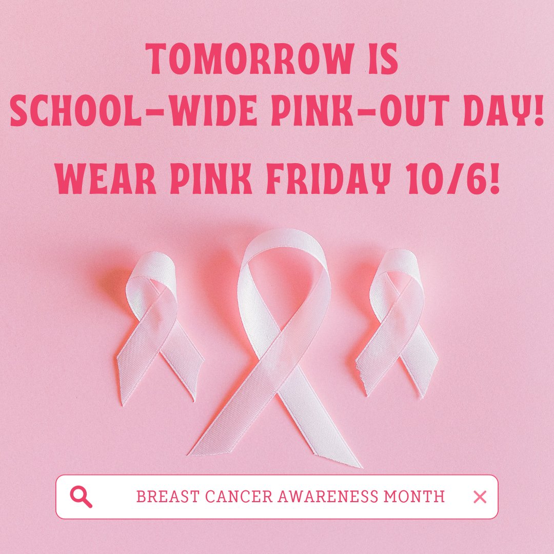 Wear Pink tomorrow to support Breast Cancer Awareness! 🩷 #TCLife @OCPSnews @hsdocps