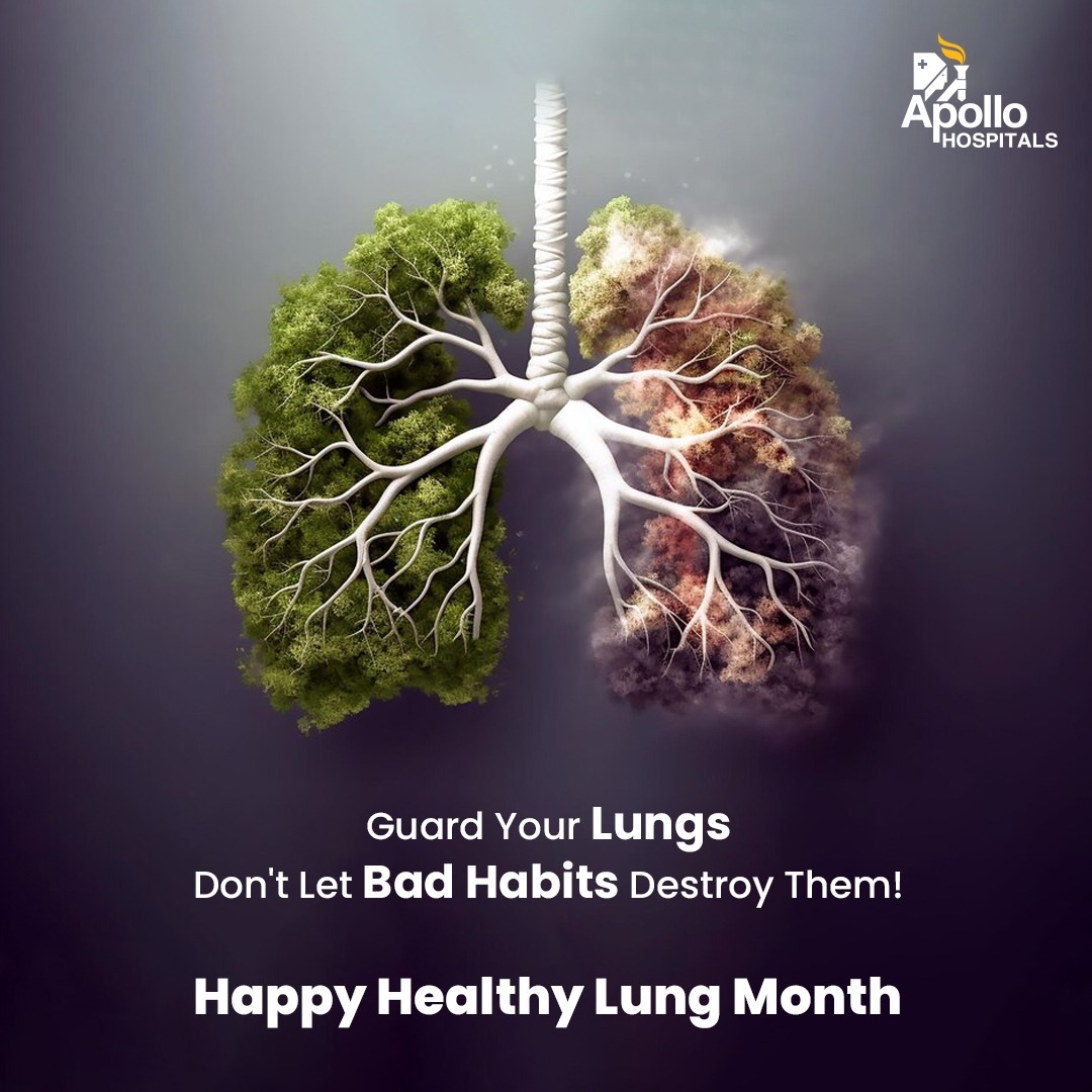 Your lungs are precious, and they deserve your care. Say no to harmful habits and keep your lungs thriving for a healthier, happier life. #HealthyLungMonth #LungCare #LungHealth #ApolloHospitals #ApolloBilaspur