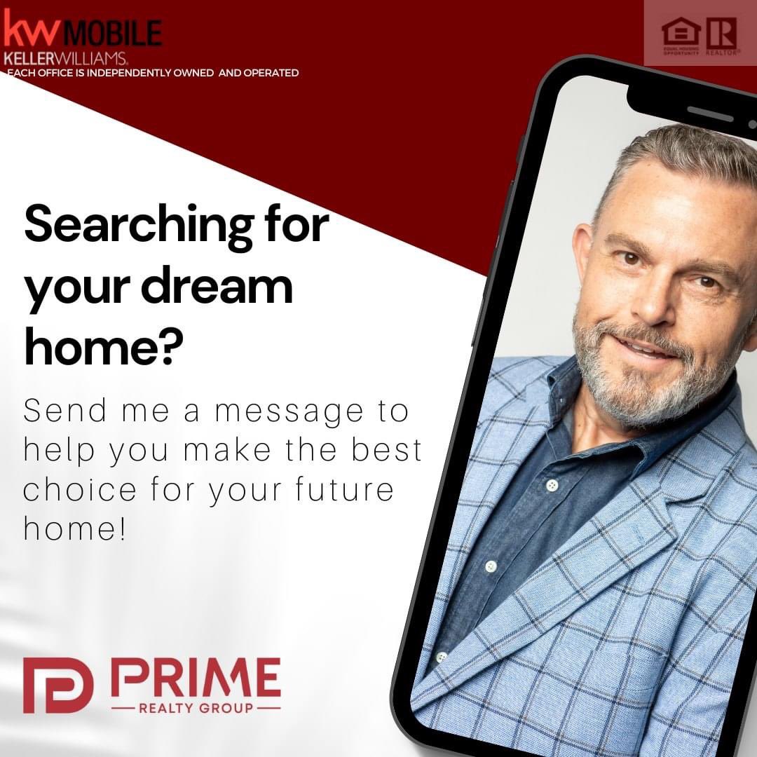 Let us guide you through every step and help you make the best choice for your future. ✨

Stephen Hickman, Keller Williams Mobile
REALTOR®️ & CEO - Prime Realty Group

 #HomeSweetHome #DreamHomeSearch