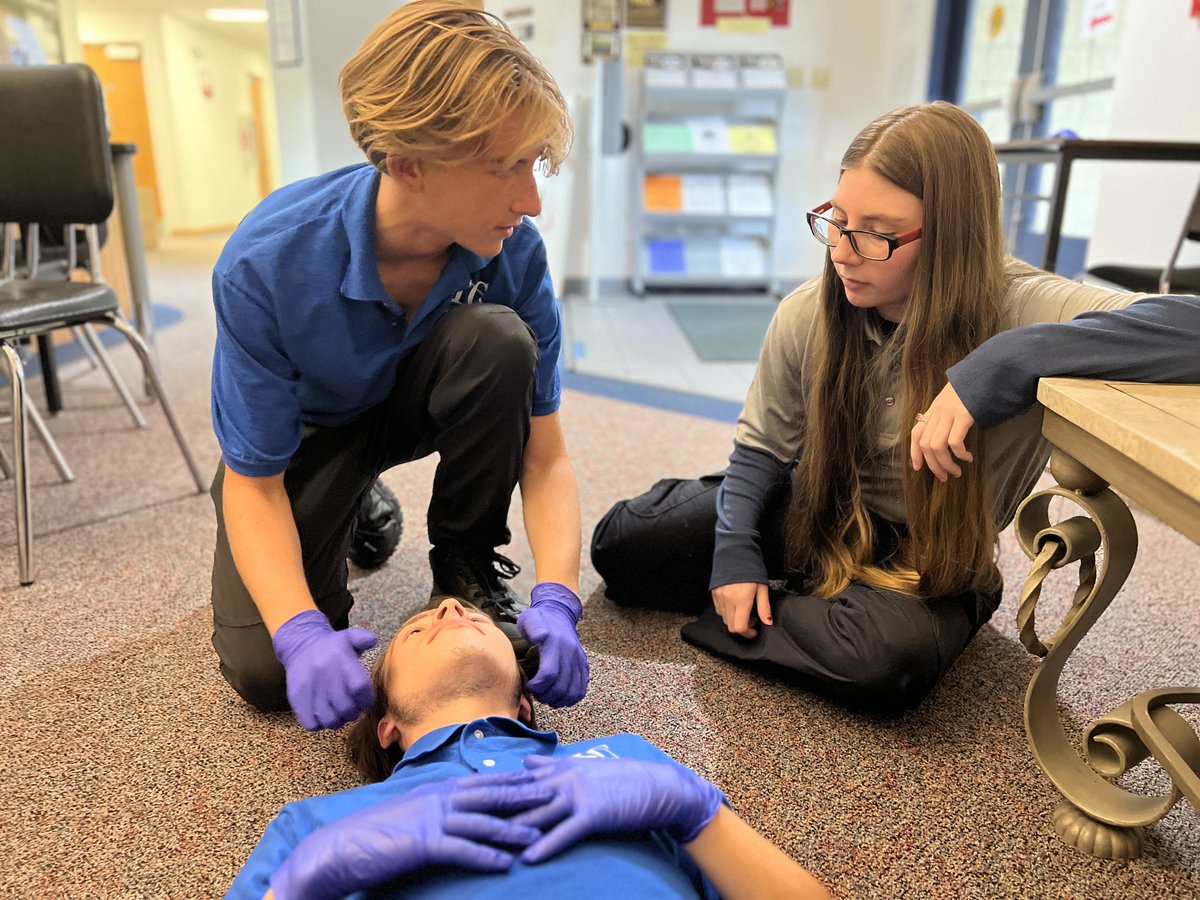 Our EMT students recently completed their airway lab training, which encompasses vital skills needed in emergency medicine, such as managing a patient's airway effectively, including identifying obstructions, intubation, suctioning, and performing airway maneuvers #FlaglerSchools