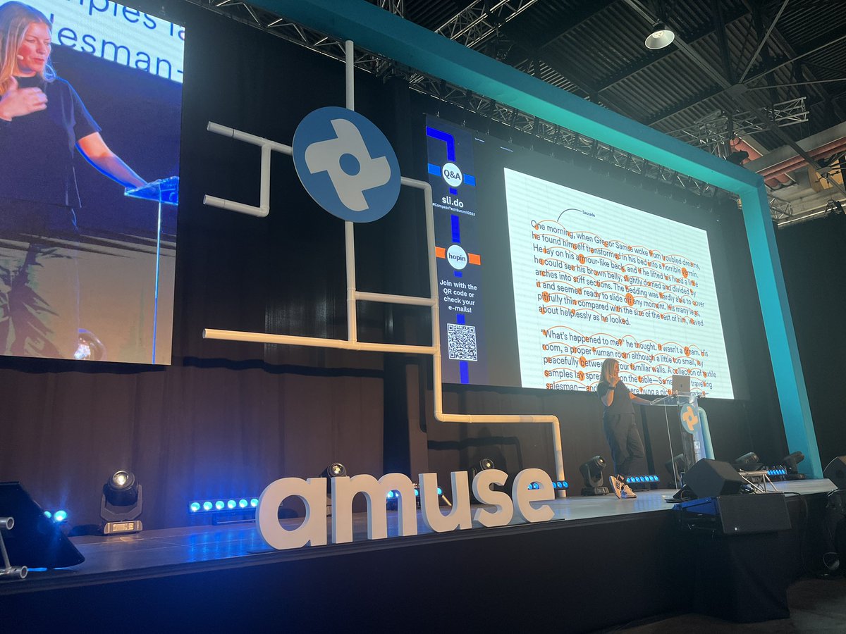 🎙️We’ve had the chance to experience Bianca Berning’s talk.🤩 She is a designer specialising in typography, type design, and type technology. She currently holds the position of Staff Typographer at Spotify. 🎶 #CompassTechSummit #AmuseConf