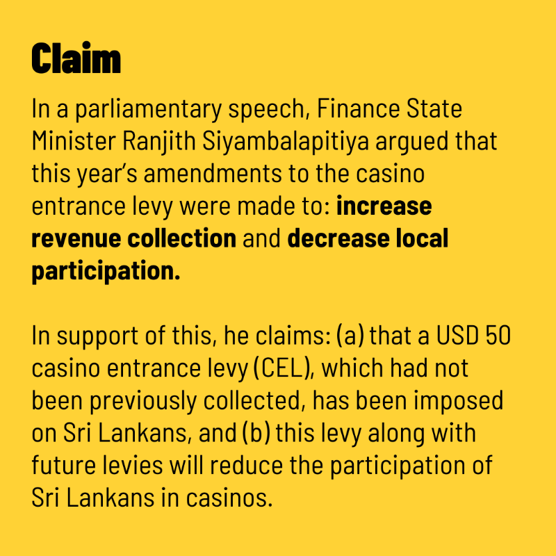 factchecklka's tweet photo. State Finance Minister Siyambalapitiya promotes the Betting and Gaming Levy law as a progression. 🎰♠ Is he correct?
Swipe to find out ◀
📚 Read the full fact-check at: https://t.co/KzXnzIQ202
#FactCheckLk