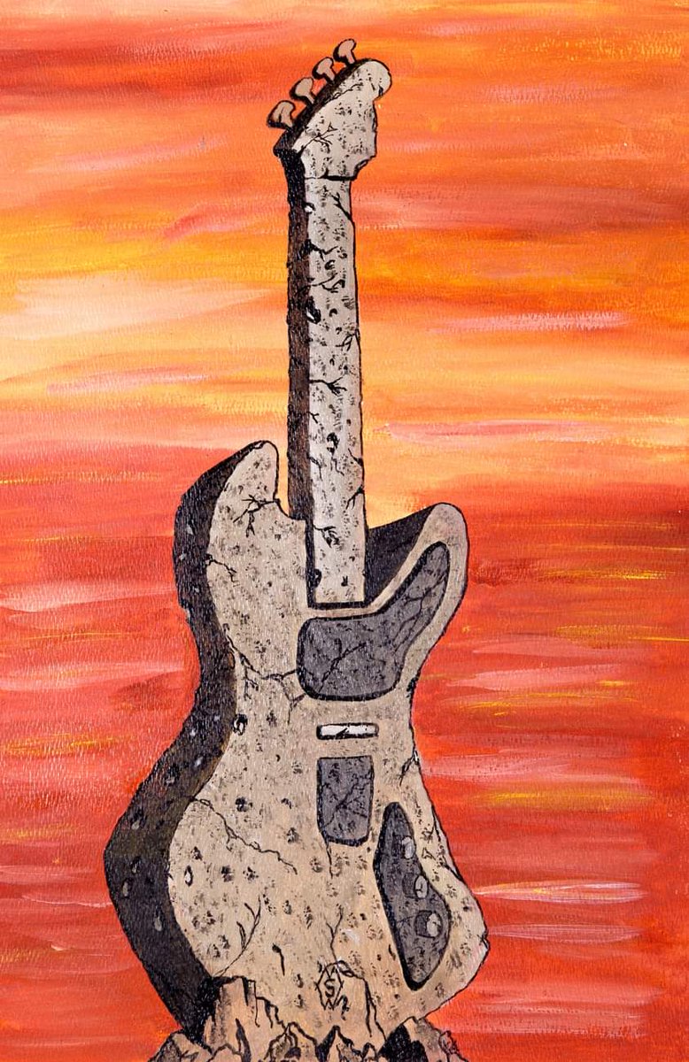 This is my acrylic painting of a rock guitar monument.  redbubble.com/shop/ap/325620… 
#mattstarrfineart #gift #giftideas #tshirts #homedecor #rockguitar #guitar #guitars #monument #landmark #sunset #sundown #sunrise #music #band #instrument #electricguitar #vintagerock #guitarist