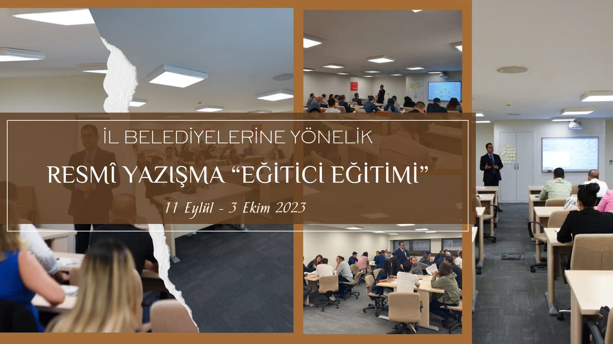✅"Her kurumda bir eğitici" projemiz kapsamında Bakanlıklardan sonra il belediyelerimizin de eğitimlerini gerçekleştirdik. 

🎯Eğitimlere üniversitelerimizle devam etmeyi planlıyoruz. Böylece tüm kurumlara temas ederek #resmîyazışma tekniklerinin doğru uygulanmasını hedefliyoruz.