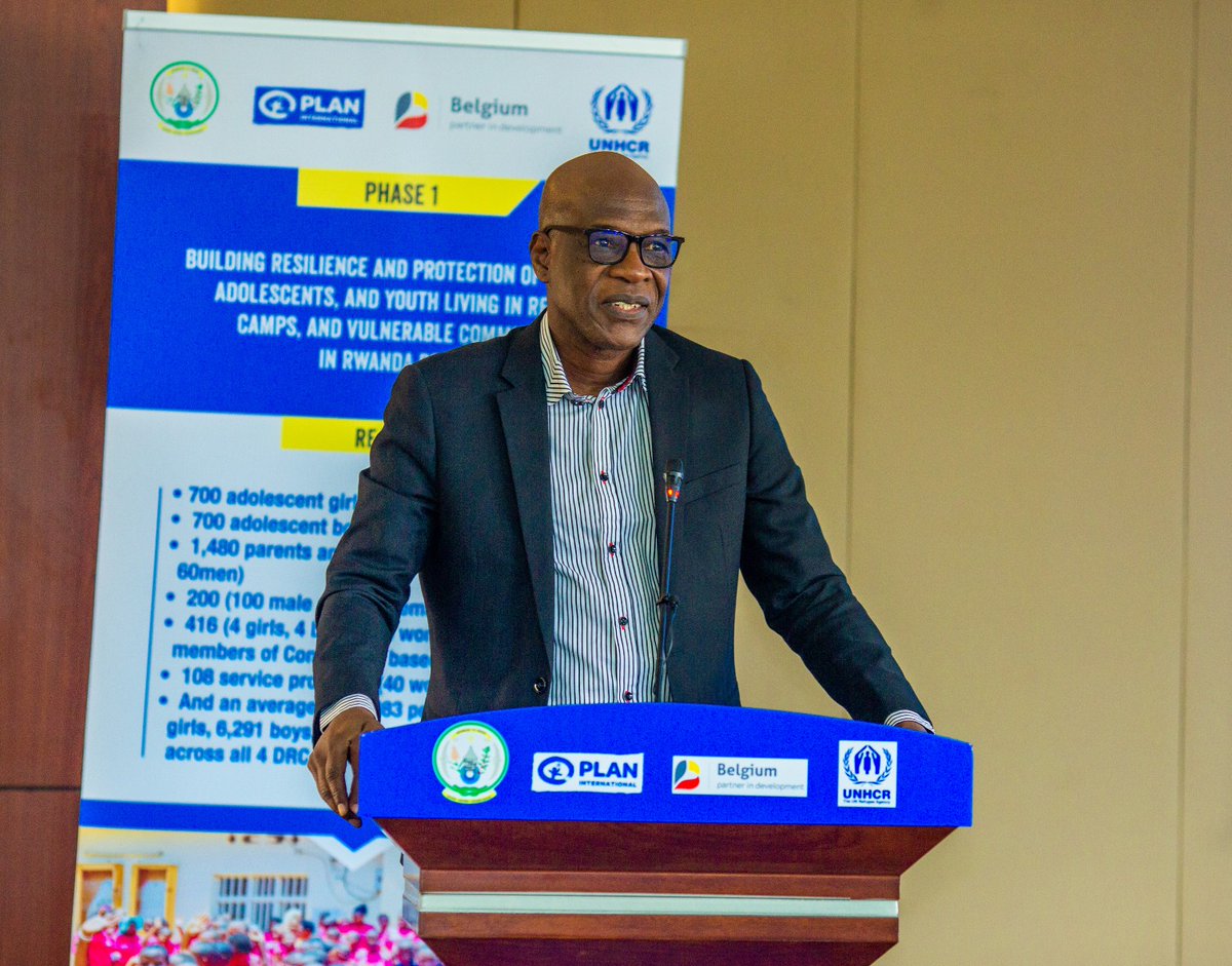 PlanRwanda's tweet photo. "I am pleased to be united with you all in our commitment to ensure that every refugee child can pursue their future dreams. Together, we can create a safer and more resilient world for all refugee children and youth." - Boubacar Bamba, @RefugeesRwanda Deputy Representative. https://t.co/hUwcs9NasD
