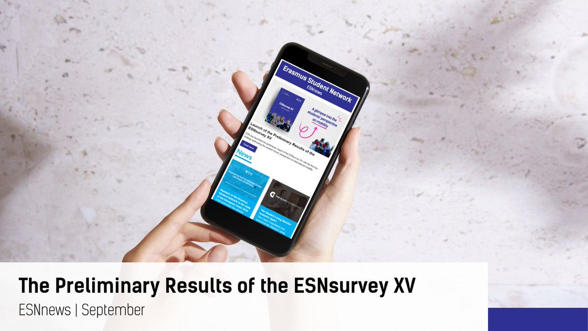 Check the preliminary results of the #ESNsurvey XV, Europe's largest student-led survey focusing on #student exchanges &amp; @euerasmusplus.📝 pulse.ly/21c759ugq8

If you want to follow our monthly #updates &amp; #news, feel free to subscribe ➡️ pulse.ly/bwryhp6uid