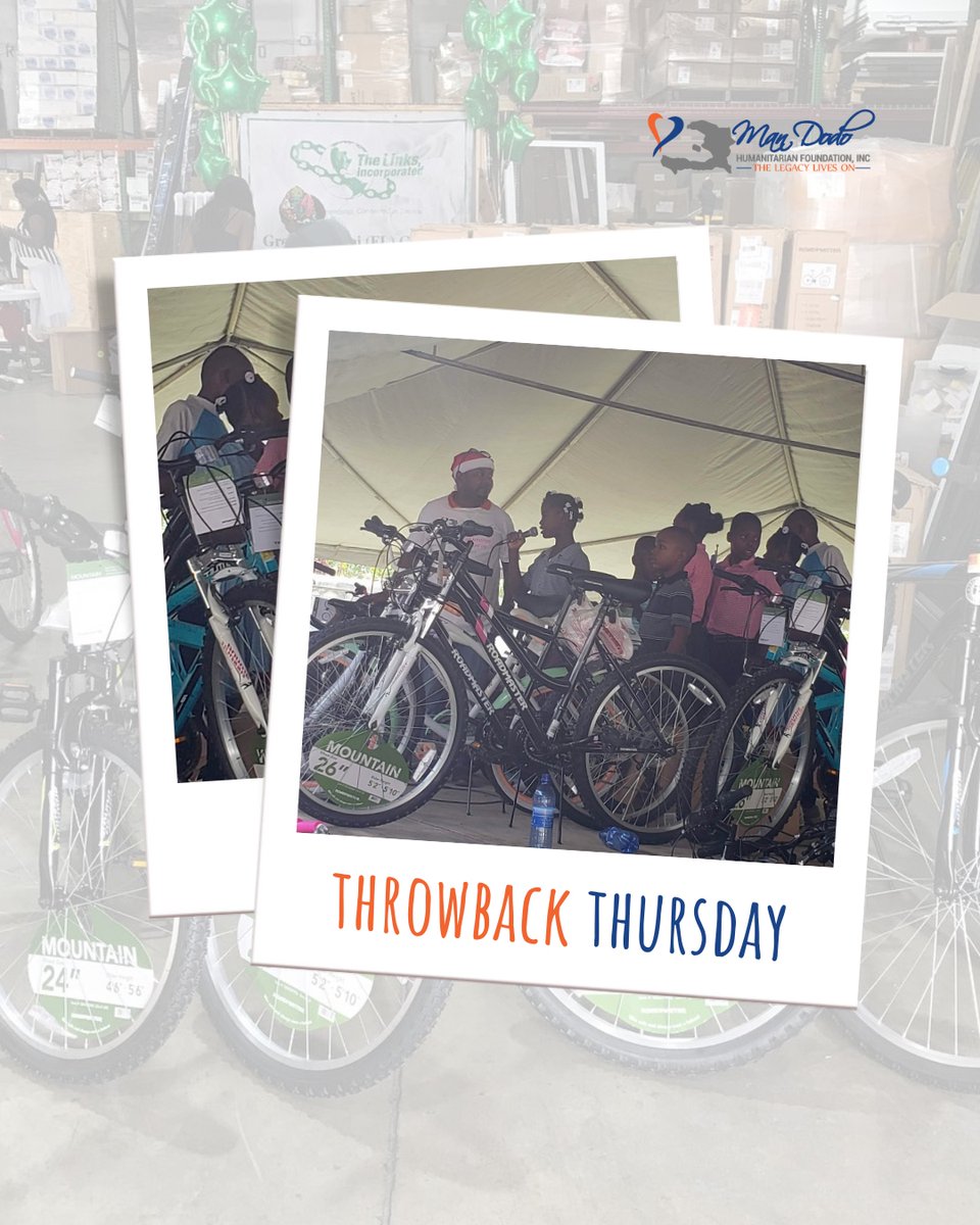 🚲 #ThrowbackThursday to one of our most heartwarming moments! 🚲 Remember when #ManDodo brought waves of smiles by donating bikes and toys to hundreds of radiant children in Haiti? ❤️ A HUGE shoutout and gratitude to our incredible community partners who walked alongside us 🙌✨