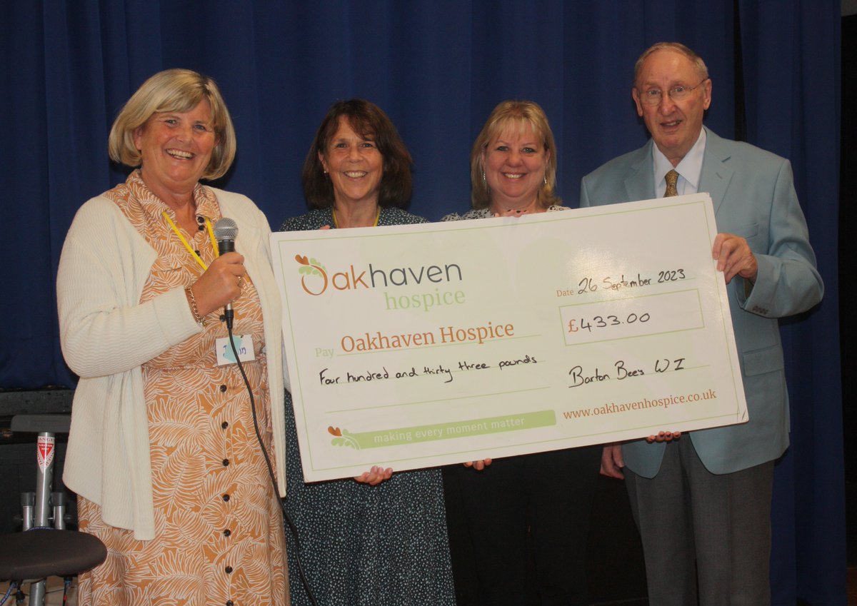 Thank you to all the members of Barton Bees WI who made wonderful Sock Monkeys to sell at the New Forest show in memory of their dear friend &amp; fellow member Karen. 

We were delighted to accept the cheque from Karen's husband Rod for £433.00. Thank you ladies.