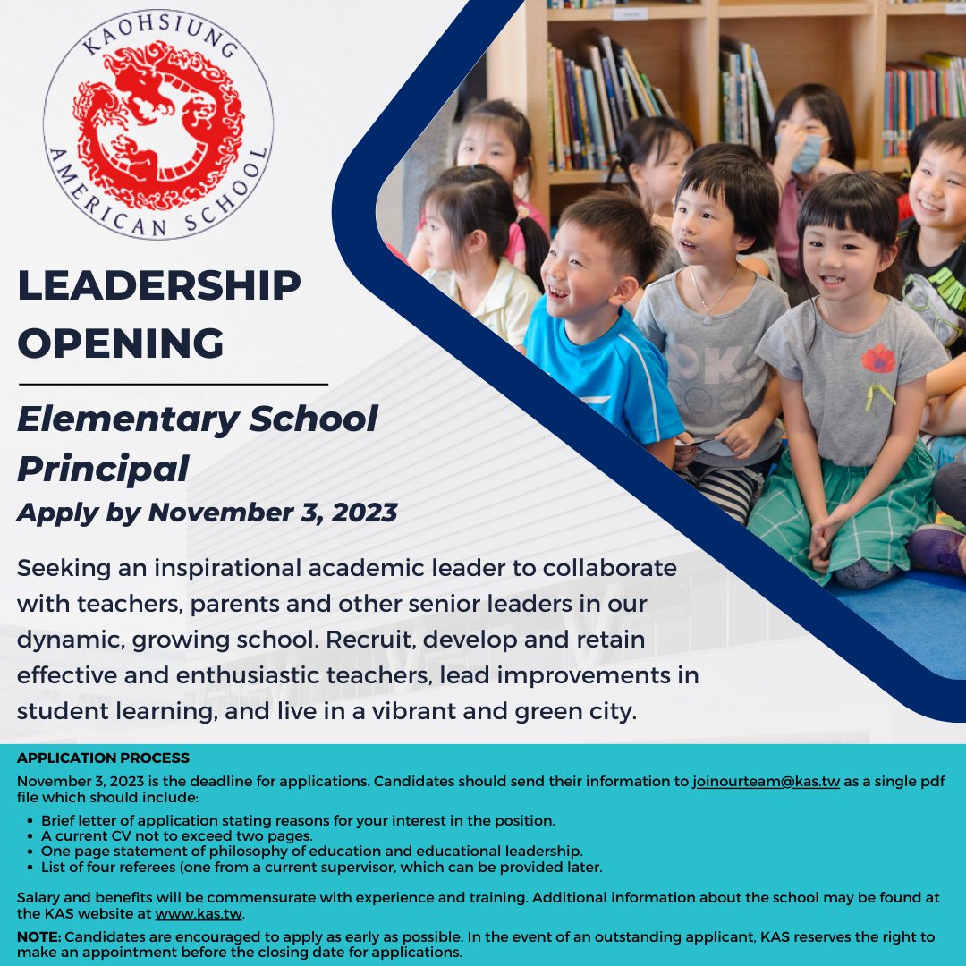 Seeking an inspirational academic leader to collaborate with teachers, parents and other senior leaders in our dynamic, growing school. Recruit, develop and retain effective and enthusiastic teachers, lead improvements in student learning, and live in a vibrant and green city.