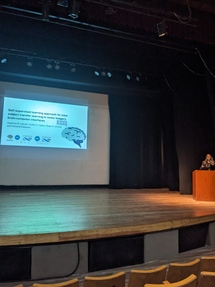Thrilled to have shared the preliminary results of our work on self-supervised learning work for inter-subject transfer learning in MI-BCIs at <a href="/SAN_neuroAr/">SAN_Neurociencias</a> 2023. Curious to know more? Join me today at poster 273! 🧠💻
<a href="/vpeterson09/">Victoria Peterson</a>
<a href="/d1001/">Diego Milone</a>
#San2023 #BCI