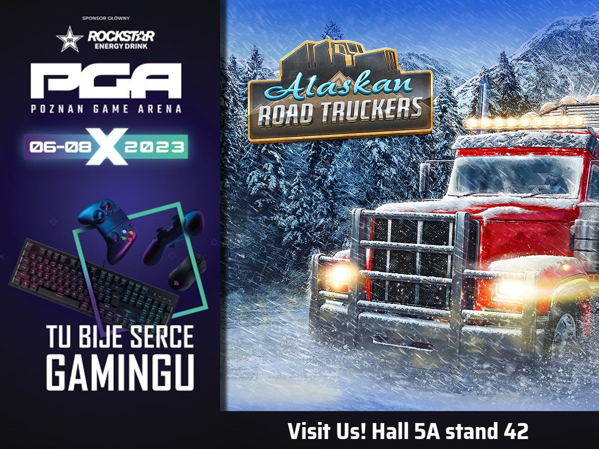 Alaskan Road Truckers hits the road to Poznań Game Arena #PGA! Visit us at Polish Indie Arena Booth in hall 5A, stand 42 📍

Don't miss out on the adventure – see you there! 🏔️
#AlaskanRoadTruckers #PoznańGameArena #GamingExpo