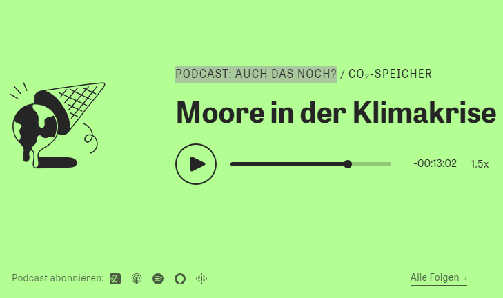 greifswaldmoor's tweet photo. "Auch das noch?" - dann besser verstehen statt verzweifeln findet der freundliche Krisenpodcast von @zeitonline_wis - über Zelten auf #Moor, dreieckige Gräser, einen unsichtbaren #CO-Speicher und nassen Klimaschützer mit @TannebergerF 
https://t.co/r8KB0hkzqc https://t.co/J8nTGYOwEz