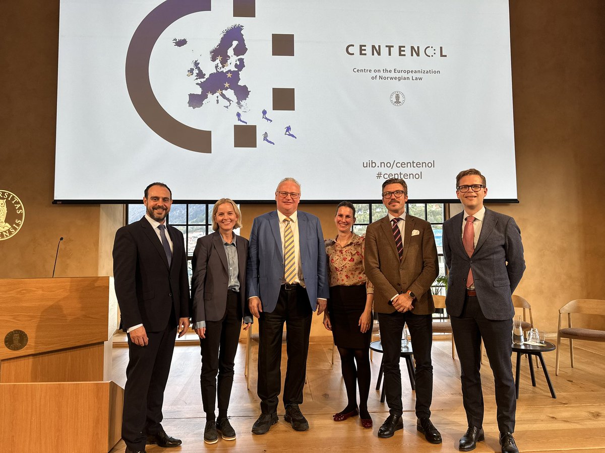 Together with the President of the @EFTA_Court, Páll Hreinsson, I had the privilege of participating on the opening conference of the new CENTENOL centre at @uibjus on 4 October 2023. We are very much looking forward to gaining insights from this important centre!