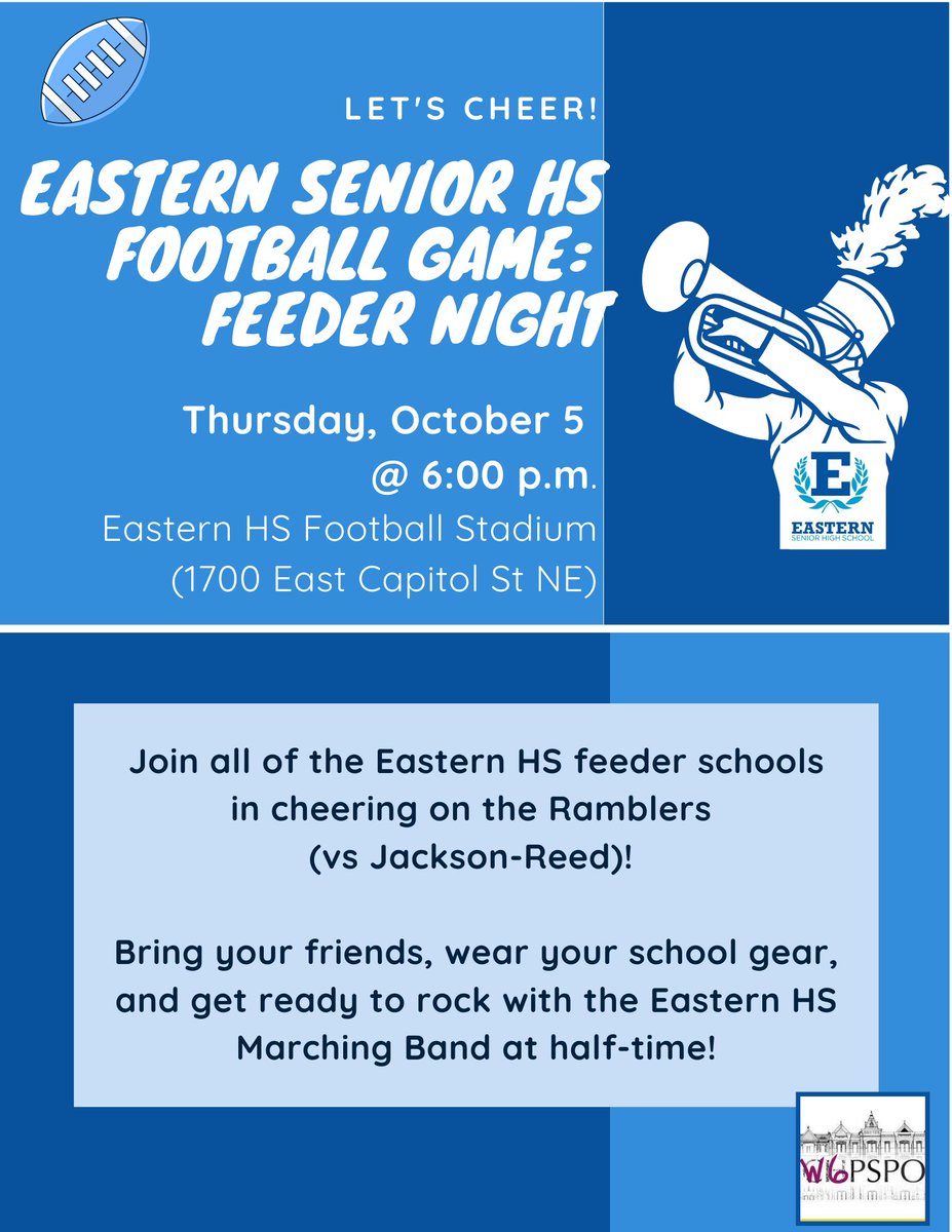 W6PSPO's tweet photo. We had so much fun with you yesterday morning we can't wait to do it again tonight! 6pm at @EasternHS vs Jackson-Reed (at Eastern HS stadium). https://t.co/JkfbLAMXGz https://t.co/bEcHSL8kVU