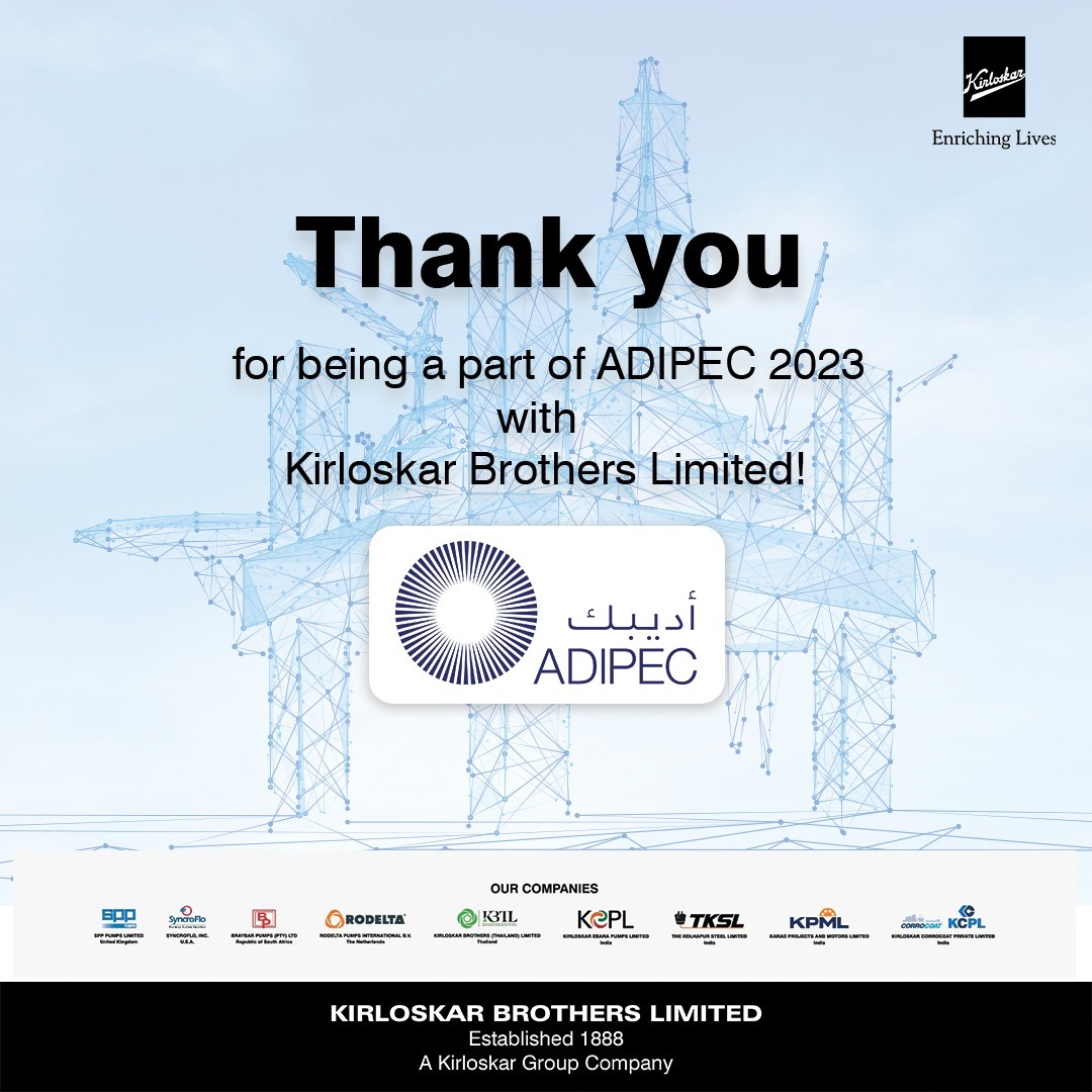 KBLPumps's tweet photo. The ADIPEC 2023 journey was made special by your presence. Thank you for being a part of our energy future.
@kepl_pumps
#KirloskarBrothersLimited #KirloskarEbaraPumpsLimited #KEPL #KBL #KBLPumps #KEPLPumps #ADIPEC2023 #FluidManagement #Pumps #APIPumps #SteamTurbines https://t.co/r2frHXEOZR