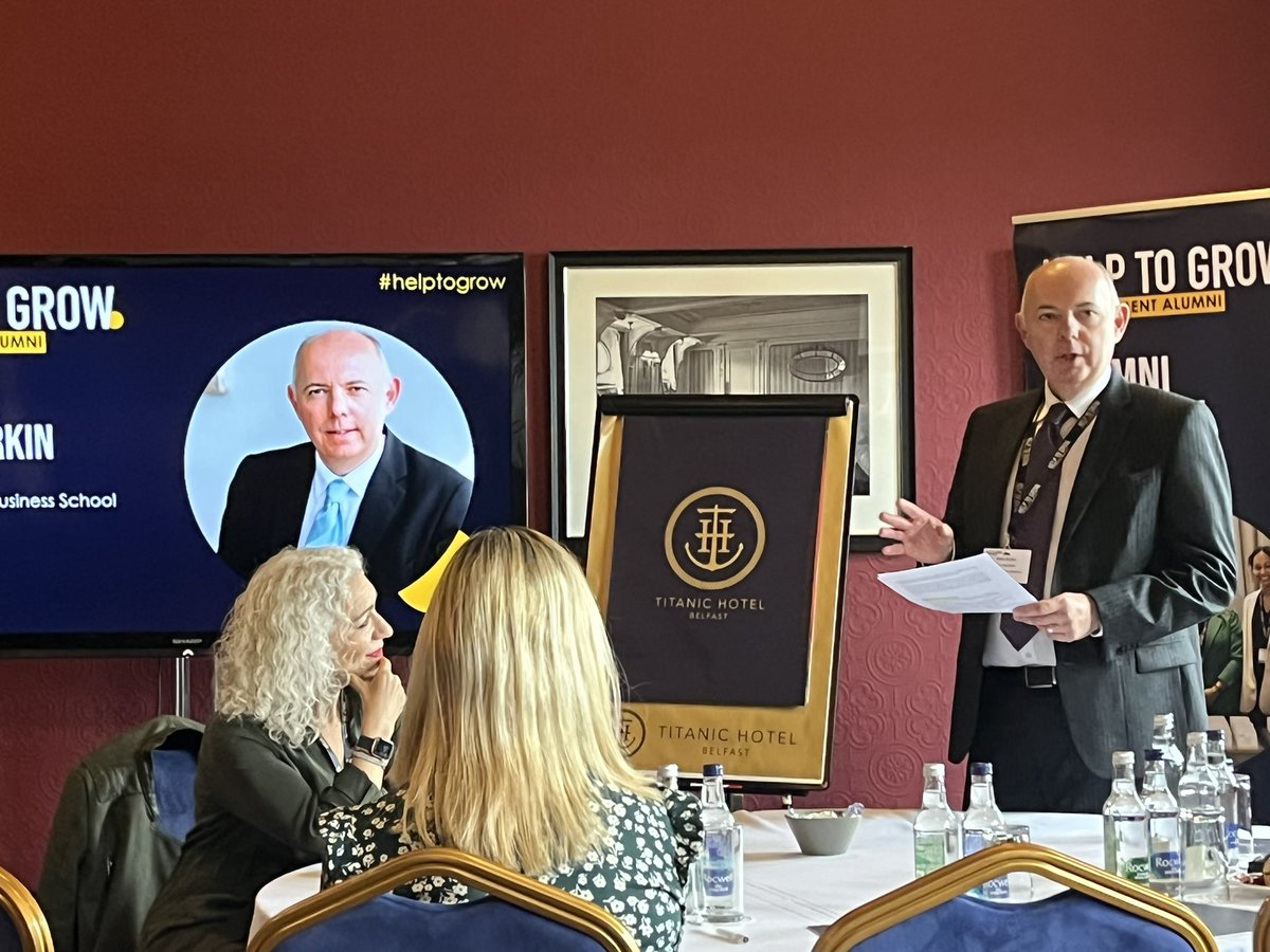 WithersRach's tweet photo. Yesterday we had our first regional #helptogrow Alumni workshop in Northern Ireland, alongside @LeadershipQUB. A very insightful day with @prof_durkin providing encouraging opening remarks and @blairepalmer busting the myths of leadership! https://t.co/kDw0BQJQMt