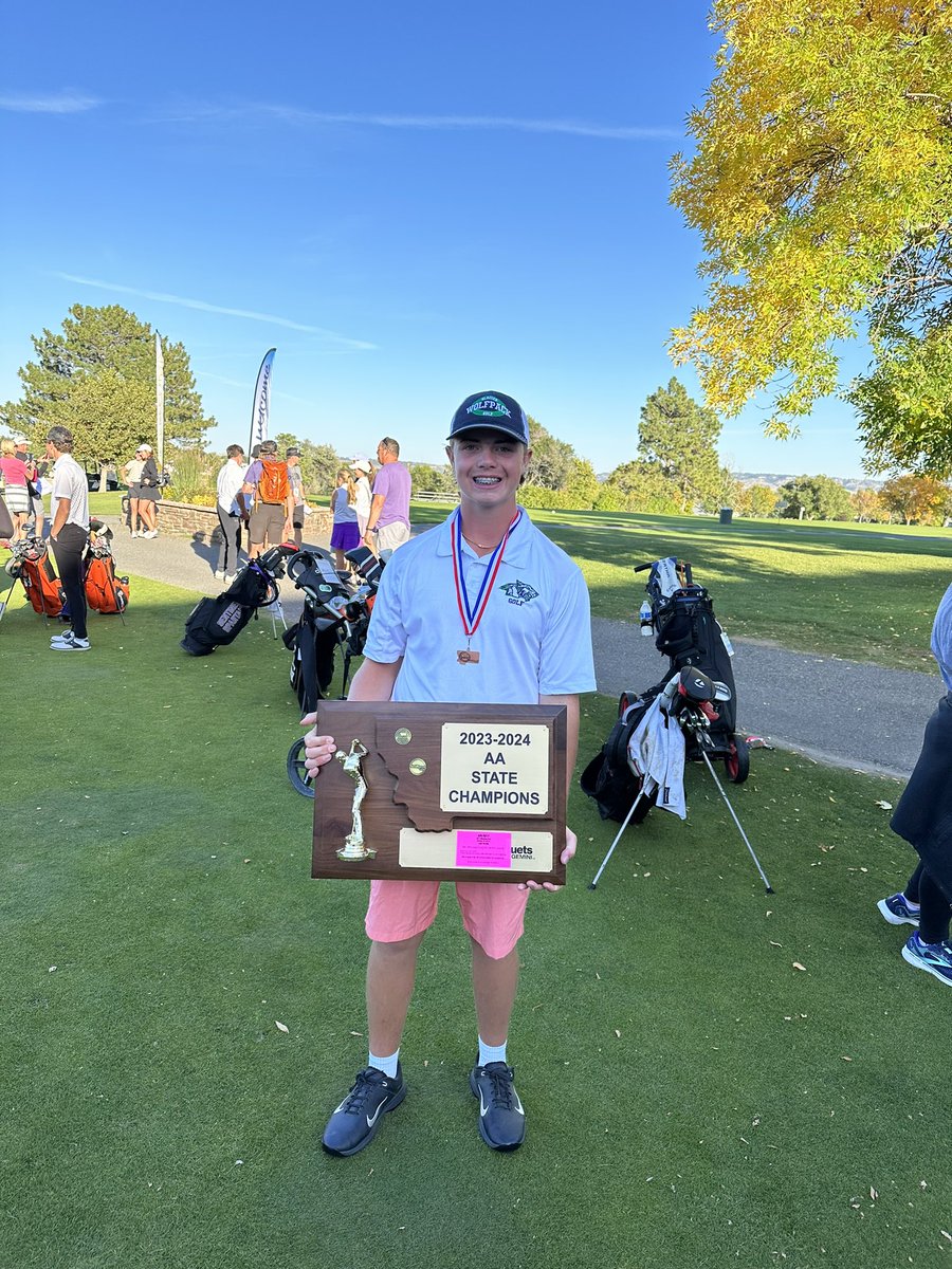Montana State AA tournament was a blast in Billings. My GHS team brought home a 1st place team win and I placed 6th overall. Day one I shot 77 and Day 2 I shot 74 for a total of 151. #highschoolgolf #mhsa #glacierhigh #ghswolfpack #wolfpackgolf