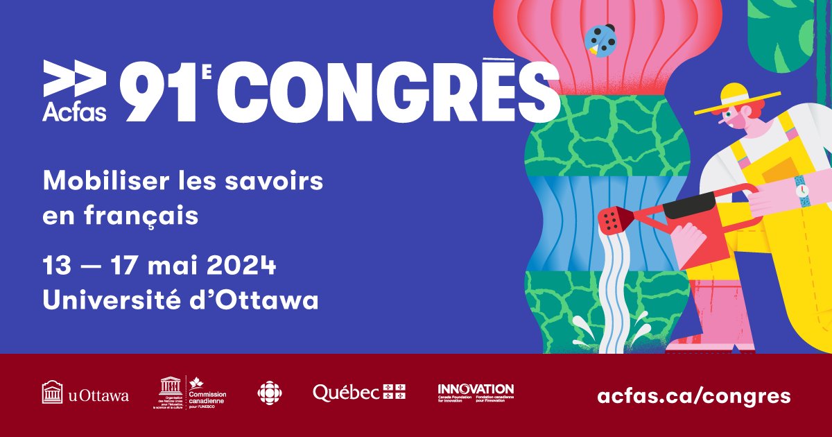 Acfas (@_acfas) on Twitter photo 91e Congrès de l'Acfas : le compte à rebours est lancé!
Il ne reste plus que 11 jours pour déposer votre proposition de colloque ou de communication libre! ⬇️
acfas.ca/evenements/con…
<a href="/uOttawa/">Université d'Ottawa | University of Ottawa</a> <a href="/uOttawaResearch/">uOttawa | Innovation</a> <a href="/uOttawaFSS/">Social Sciences Sociales</a> <a href="/uOttawaScience/">uOttawa Science</a> <a href="/uOttawaArts/">uOttawa Arts</a> <a href="/uOttawaEdu/">uOttawa Education</a> <a href="/InnovationCA/">CFI / FCI</a> 91e Congrès de l'Acfas : le compte à rebours est lancé!
Il ne reste plus que 11 jours pour déposer votre proposition de colloque ou de communication libre! ⬇️
acfas.ca/evenements/con…
<a href="/uOttawa/">Université d'Ottawa | University of Ottawa</a> <a href="/uOttawaResearch/">uOttawa | Innovation</a> <a href="/uOttawaFSS/">Social Sciences Sociales</a> <a href="/uOttawaScience/">uOttawa Science</a> <a href="/uOttawaArts/">uOttawa Arts</a> <a href="/uOttawaEdu/">uOttawa Education</a> <a href="/InnovationCA/">CFI / FCI</a>