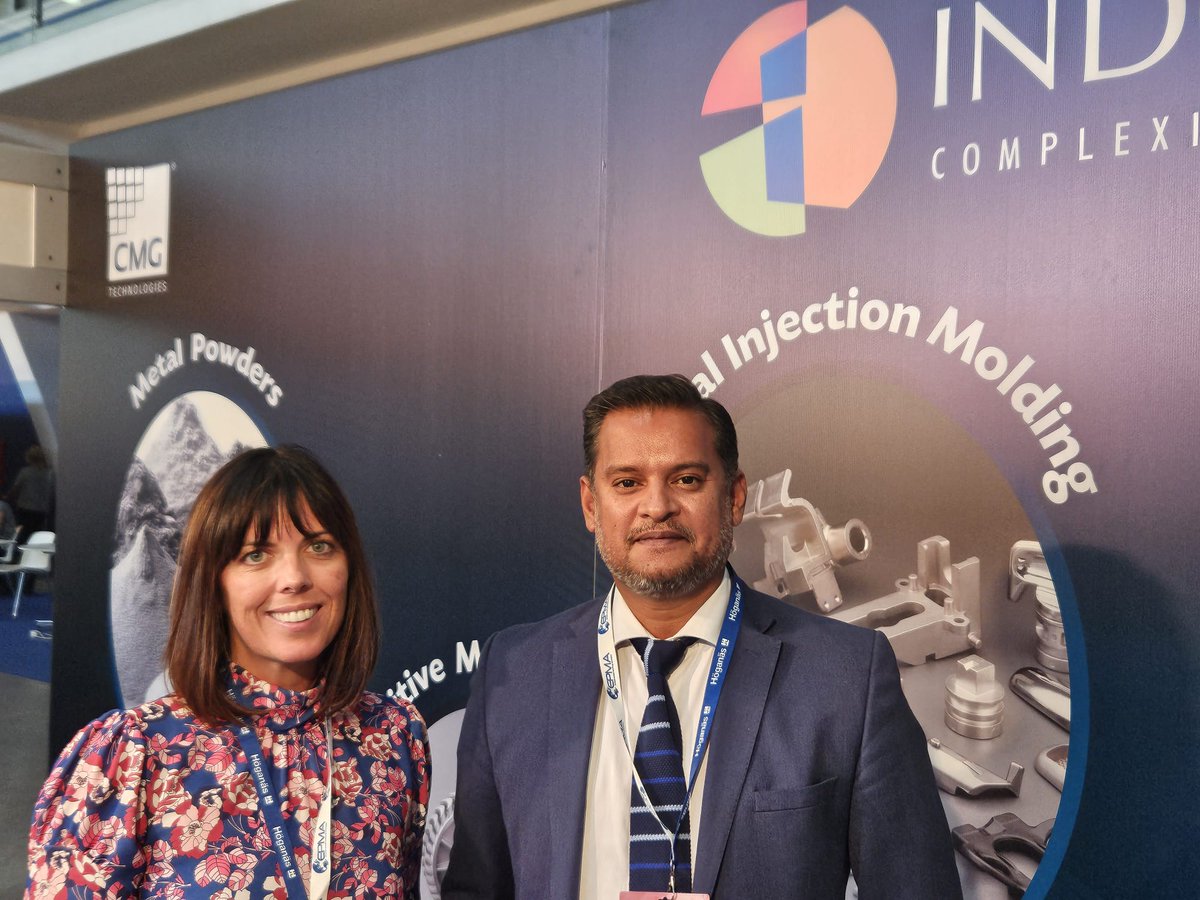 CMGTechnologies's tweet image. Were you at the Euro PM 2023 Congress &amp;amp; Exhibition this week? 

Our MD Rachel Garrett thoroughly enjoyed meeting the fascinating individuals and businesses there, as well as catching up with @IndoMim1's Kiran Kumar.

#EuroPM2023 #PowderMetallurgy #Engineering #Exhibition