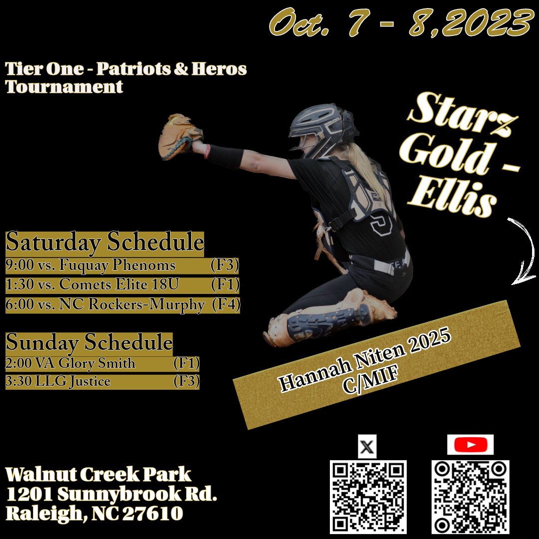 hannah niten (@hannah_niten) on Twitter photo schedule for this weekend for Patriots and hero’s showcase in Raleigh, NC
come check us out!!
<a href="/EllisStarz/">Starz Gold Ellis</a> schedule for this weekend for Patriots and hero’s showcase in Raleigh, NC
come check us out!!
<a href="/EllisStarz/">Starz Gold Ellis</a>