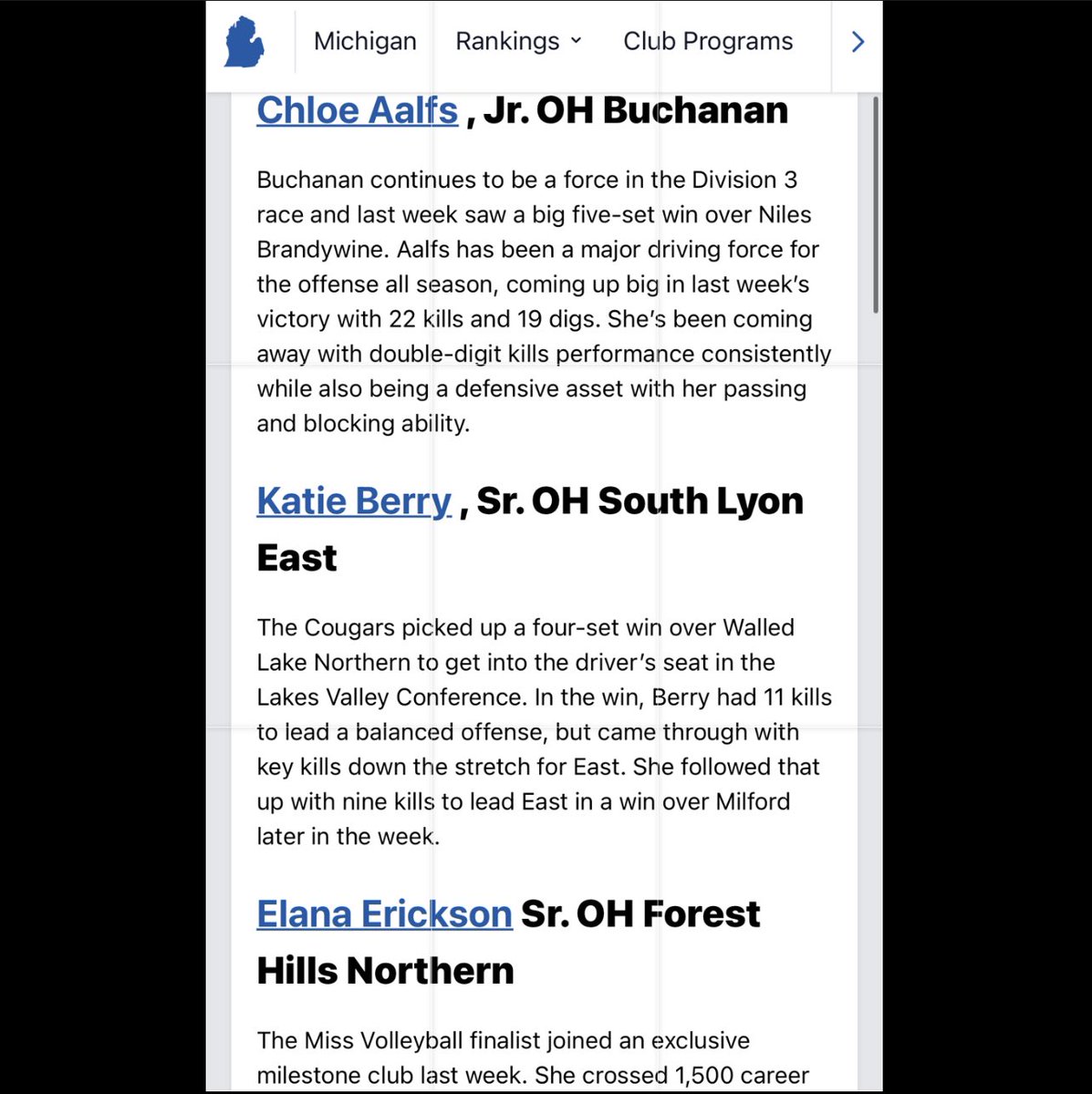 ChloeAalfs's tweet photo. Thank you for the write up @PrepDigMI❤️ our team is working well together  and hoping to make it far post season! https://t.co/uwAbfT4J2e