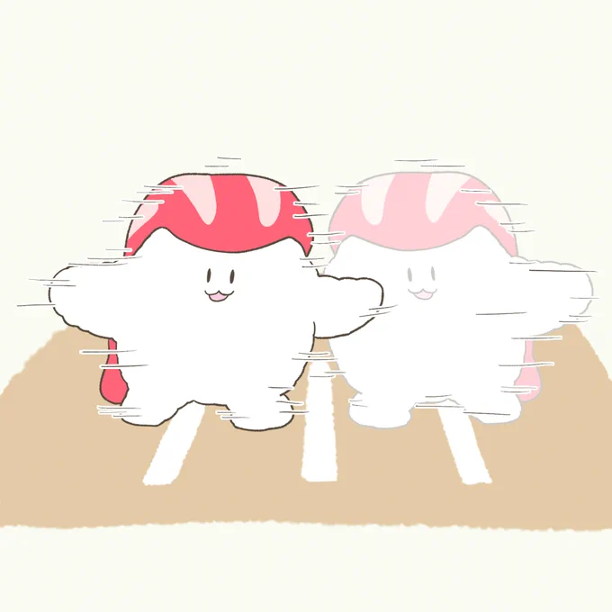 まんプクさん()に3日前に投稿した絵  跳びの日とのことだったので、反復横跳びさせました。 自分は特に意識してなかったのですがフォロワーさんが「生魚は"足がはやい"から」って上手いこと言ってました。そのネタ、採用させていただきます。
