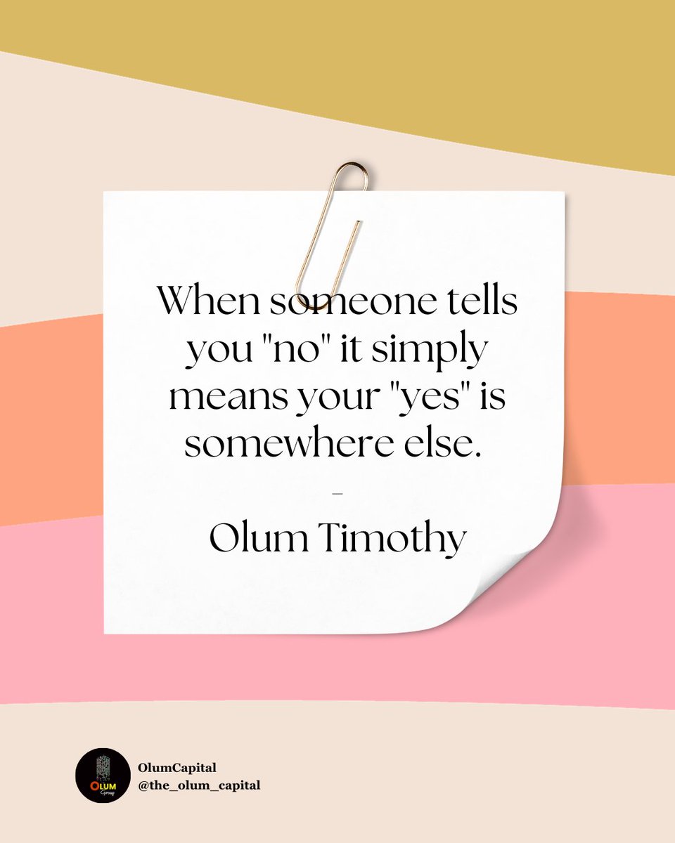NdeloCapital's tweet photo. When someone tells you "no" it simply means your "yes" is somewhere else.
- Olum Timothy 

#LeoTrailerDay #GooglePixel #thursdayvibes #thursdaymorning #icccricketworldcup2023 https://t.co/ac5lrjBf9b