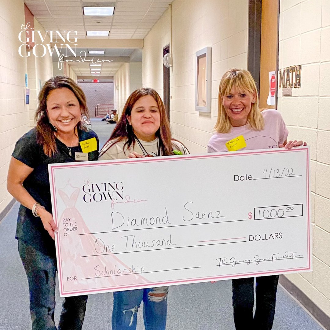 This could be YOU! Houston area graduating senior girls are encouraged to apply for our 2024 Scholarship! Recipients can use the funds to attend the university, community college or trade school of their choice. Details and link to application at givinggown.org