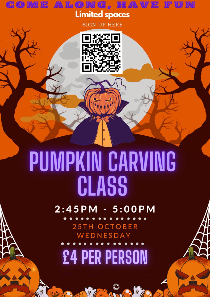 Pumpkin Carving class after school on Wednesday 25th October, get into the Halloween mood courtesy of our seniors in Creative Industries. Limited space so be quick!