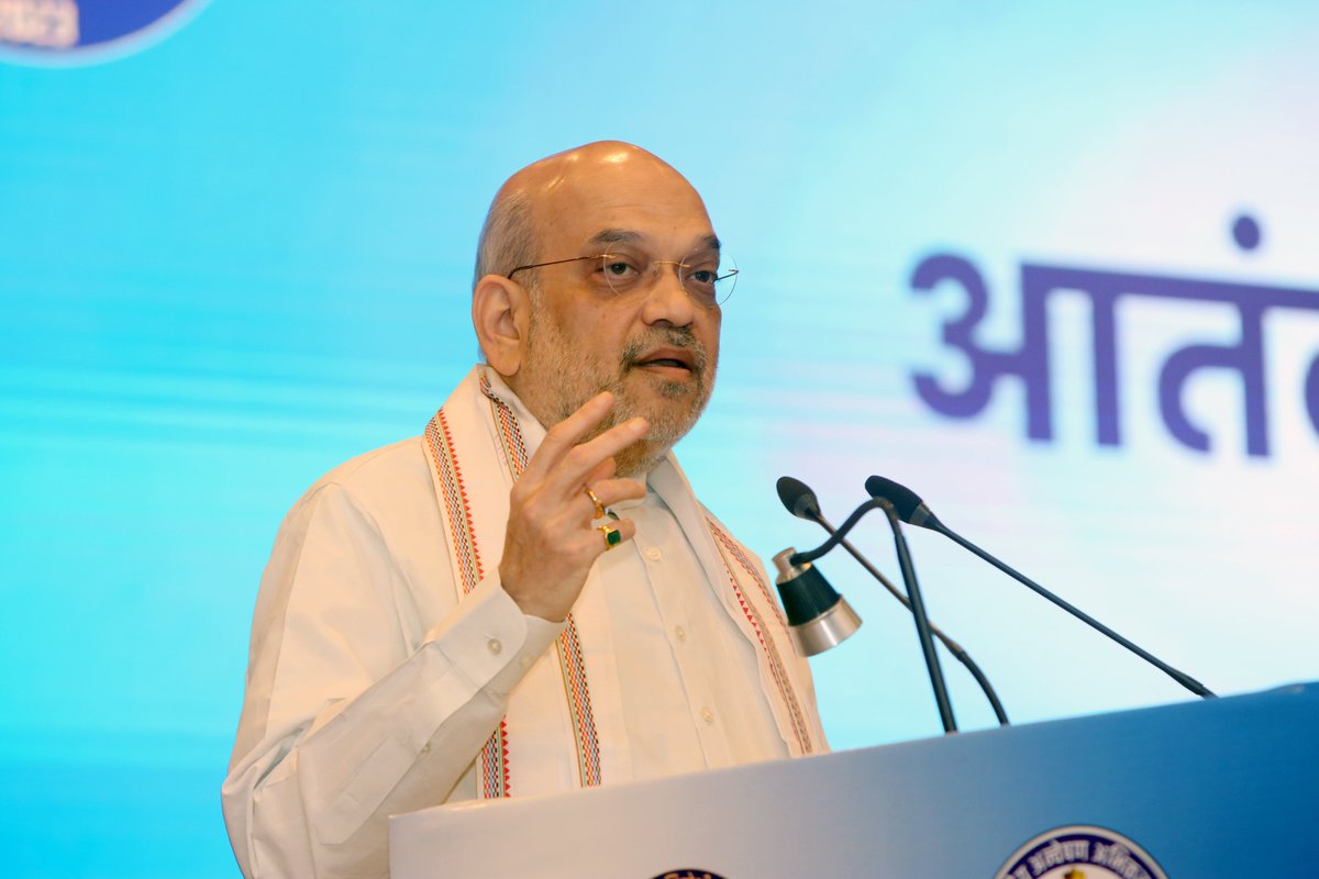 AmitShah's tweet photo. Chaired the 3rd Anti-terror Conference 2023 held by the @NIA_India in Delhi today.

Stressed the need for anti-terror agencies to adopt a ruthless approach that not only destroys terror outfits but also the very ecosystem that breeds them. A proactive measure that prevents the emergence of terror organizations is the need of the hour.