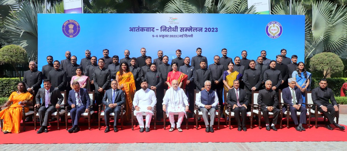AmitShah's tweet photo. Chaired the 3rd Anti-terror Conference 2023 held by the @NIA_India in Delhi today.

Stressed the need for anti-terror agencies to adopt a ruthless approach that not only destroys terror outfits but also the very ecosystem that breeds them. A proactive measure that prevents the emergence of terror organizations is the need of the hour.