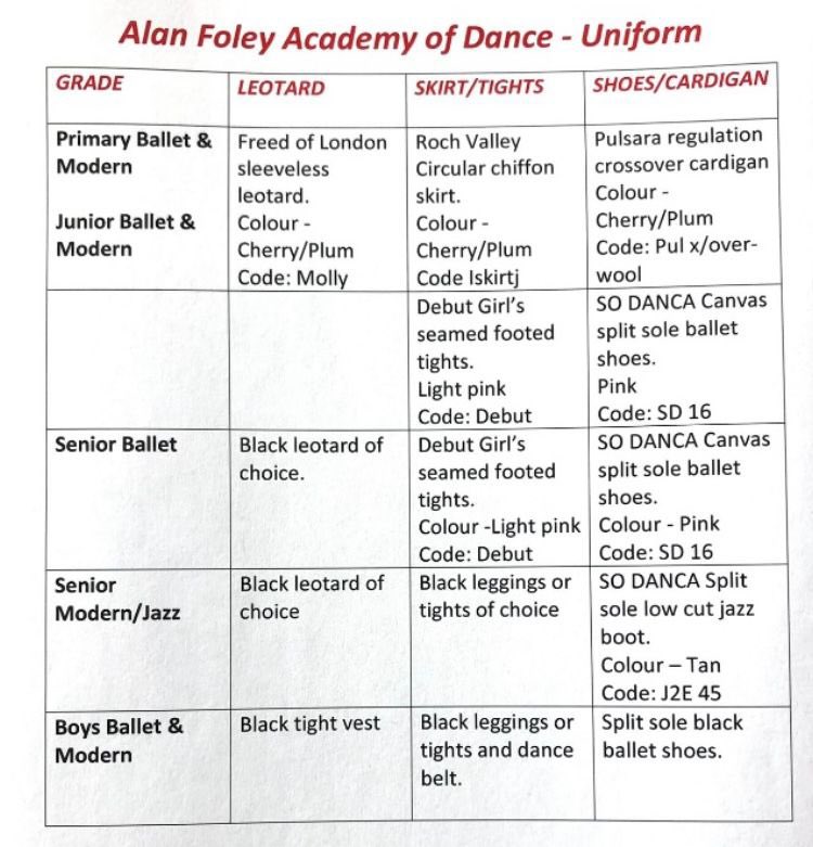 FoleyDance's tweet photo. Step ‘N’ Style in Clonakilty are now stocking the AFAD uniform. All information attached. https://t.co/G5DNQiyIjV