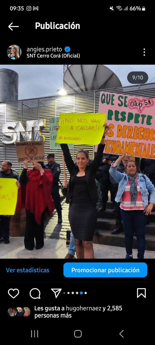 angiesprieto's tweet photo. Hoy hace un año de mi despido ilegal de la @RedAlbavision Py (Canal 9- C9N) tras haber participado de las protestas contra el acoso y la violencia laboral dentro de este TAN PRESTIGIOSO medio de comunicación, lugar donde se acosa y hostiga impunemente a trabajadores sin que https://t.co/hKIeeX7xRz