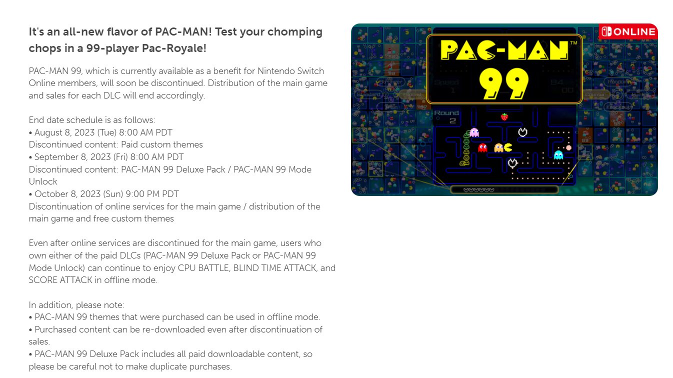 Pac-Man 99 is now available for Nintendo Switch Online members