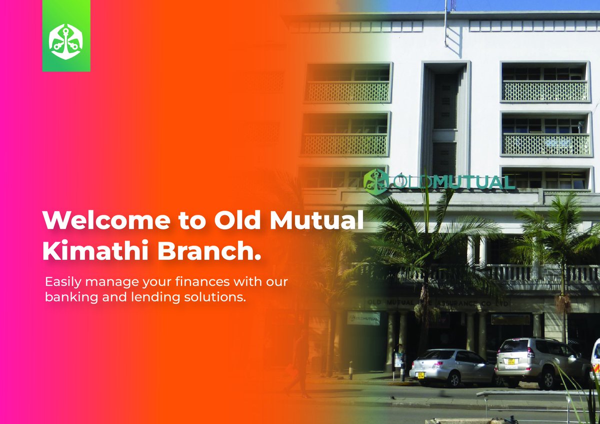 Welcome to #OldMutualKimathi branch, where our finances are easily managed with the best banking and lending institution in Kenya.

If you want also to protect your assets and investments with @OldMutual_Ke, visit oldmutual.co.ke for more info.

#UnlockingPossibilities