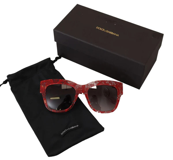 WecarryStore's tweet photo. Enhance your eyewear collection with the Red DG4231F Lace Acetate Rectangle Shades Sunglasses from Dolce &amp; Gabbana. These sunglasses are a masterpiece, featuring Sicilian lace delicately inserted within crystal acetate layers. #Eyewear #Sunglasses #Elegantiks #DolceGabbana #Shop https://t.co/xAWT0SbhnU