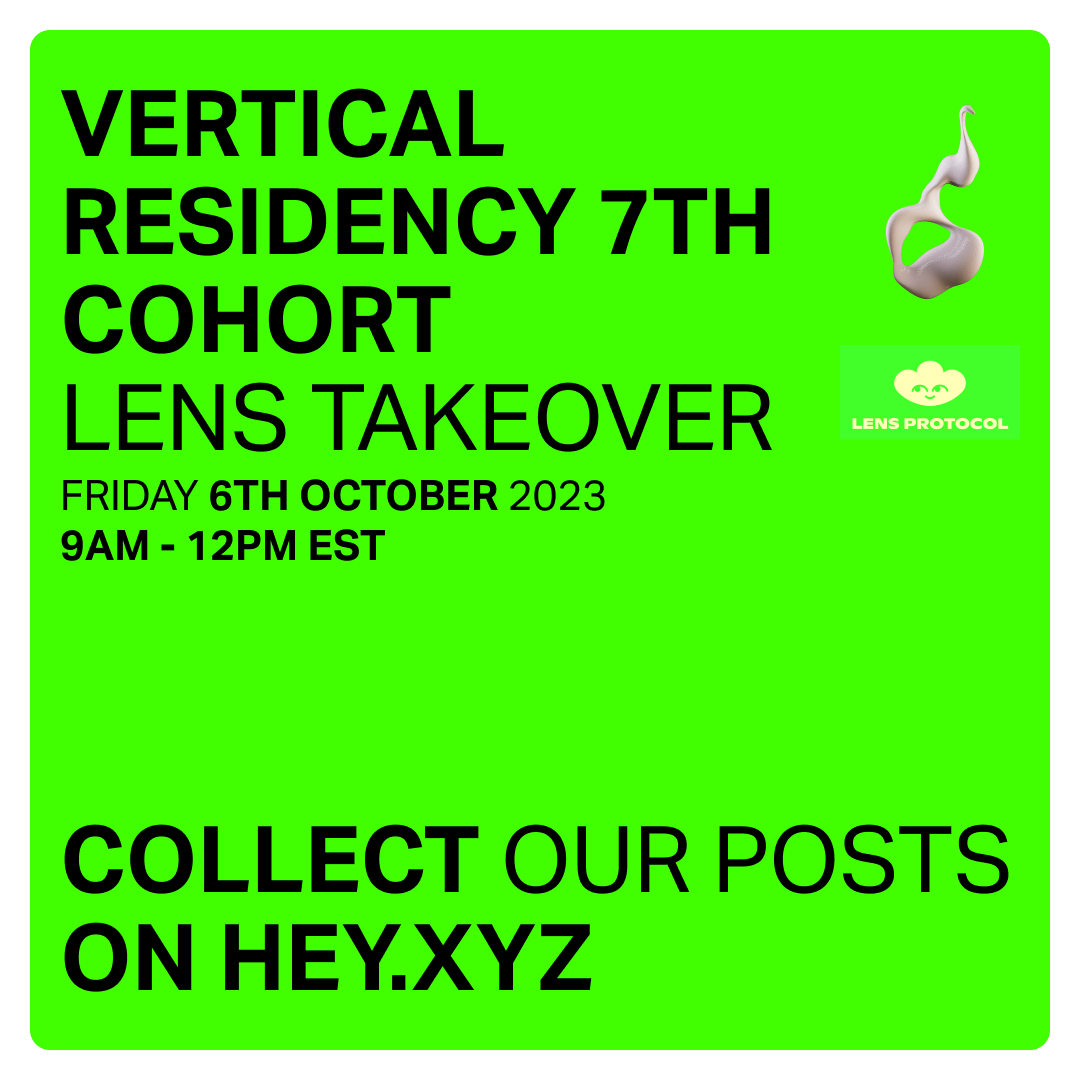 verticalcrypto's tweet photo. We are taking over the @LensProtocol feed with @vcaresidency x @pronounceddrop Digital Fashion Residency! 🩸 

Our residents will be posting their unique creations as collectible posts on @heydotxyz available to be collected for free! 

When?! Friday 6th Oct (tomorrow) 
From 9 to 12am EST 

To collect the posts, you must have a Lens account. 
If you'd like to be whitelisted for a Lens profile, DM us!