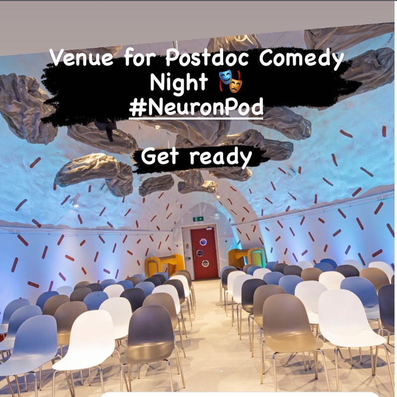 QMUL_ResDev's tweet photo. Get ready for the Postdoc Comedy Night on 9th October, 5 PM at NeuronPod 🎭
We have postdocs performing from @QMUL_WIPH, @QMULWHRI, @QMULSEMS, @QMULMaths &amp; @blizard_inst
#QMPostdocs #qmpaw23 #LovePostdocs https://t.co/L2kfRXY2gM