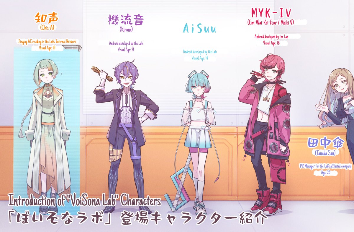 pheodore's tweet photo. (unofficial) english translation of "#VoiSonaLab" Character Introductions
Original Writing by TechnoSpeech
Illustration by みの丈@.ktt_4d3f https://t.co/oEXi2klIVA