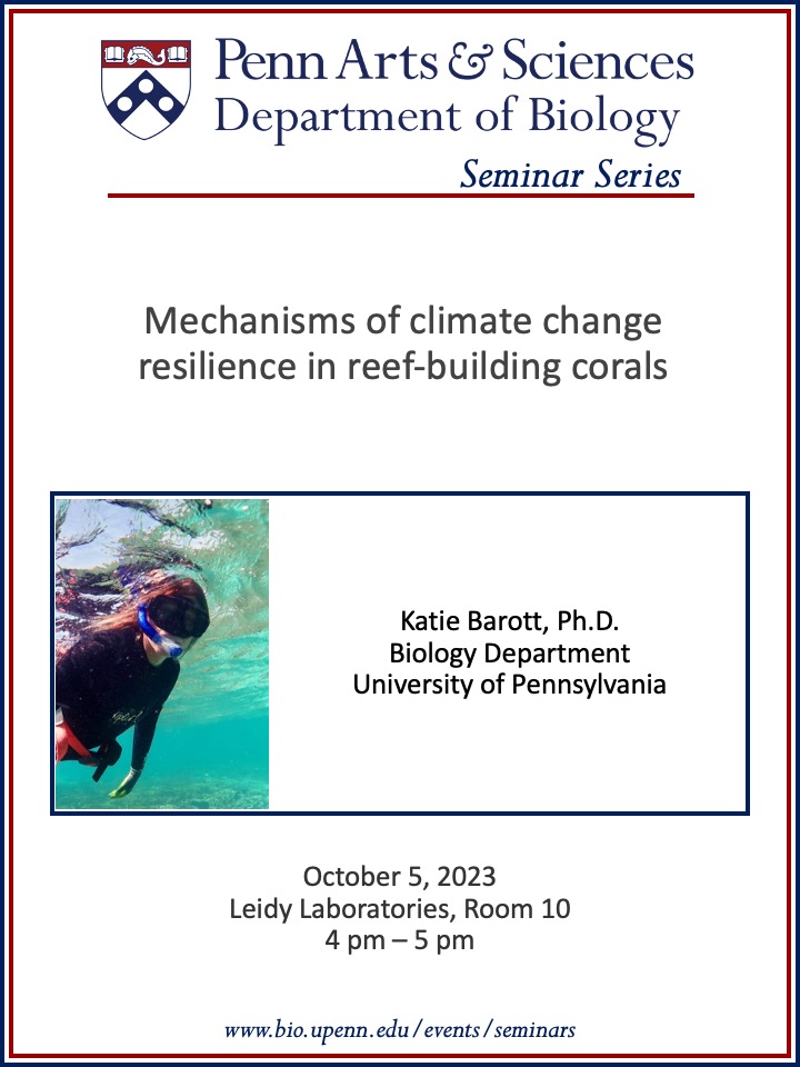 TODAY at 4PM EST, check out @katiebarott 's seminar talk in person or via Zoom!