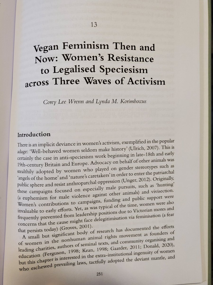 Out tomorrow! @DrCoreyLeeWrenn and my chapter on #veganfeminism <a href="/BUP_Journals/">Bristol University Press Journals</a>. A day before the 2023 <a href="/VeganSociology/">International Association of Vegan Sociologists</a> (free!) online conference :) #intersectionality #vegan #Feminism