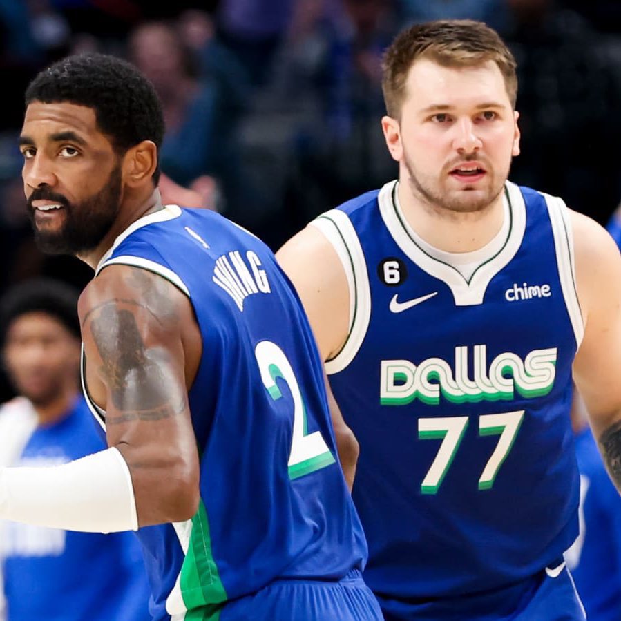 TheHoopCentral's tweet photo. The Mavs planned starting lineup today;

Kyrie Irving
Luka Doncic 
Grant Williams
Olivier-Maxence Prosper
Dereck Lively

(via @TheSteinLine) https://t.co/dVHQKQhNUI